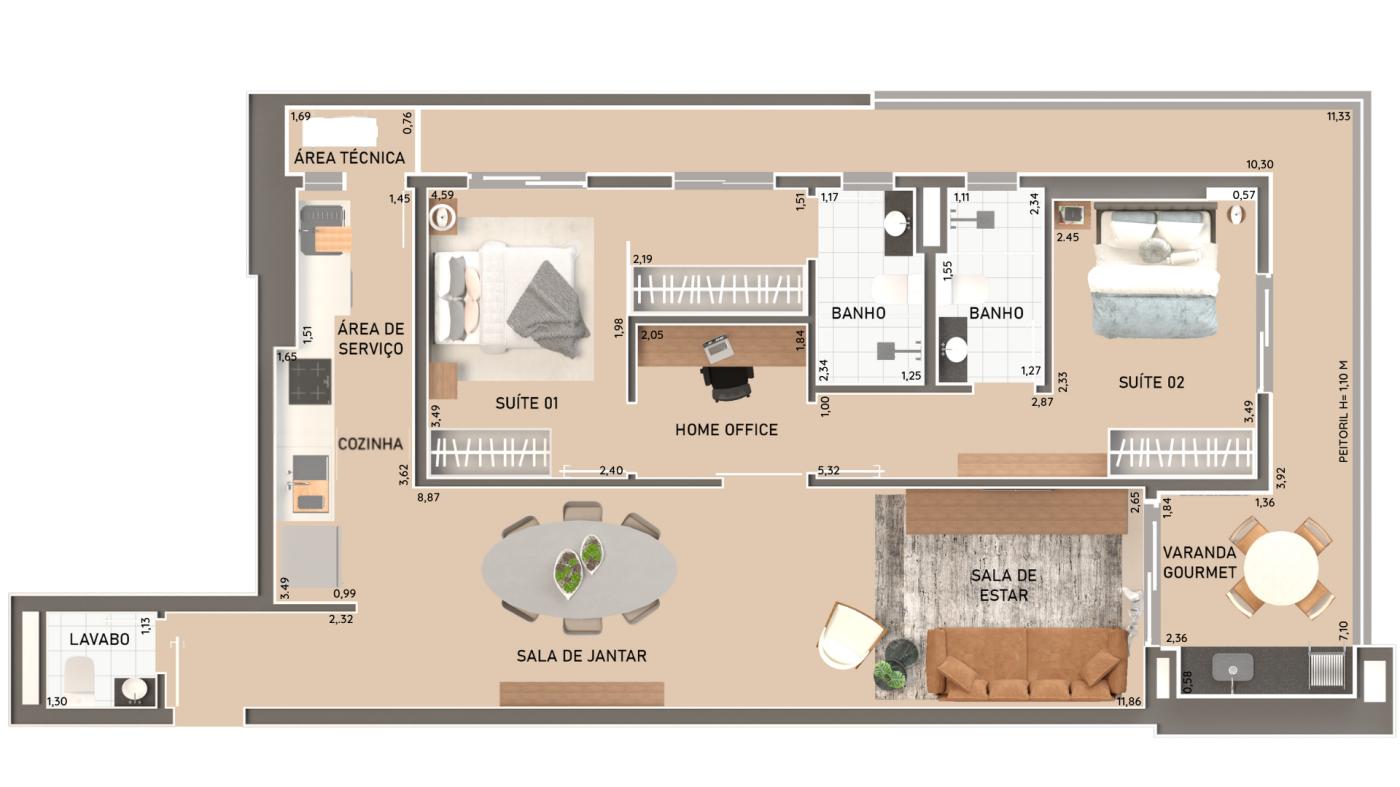 Apartamento, 2 quartos, 105 m² - Foto 10