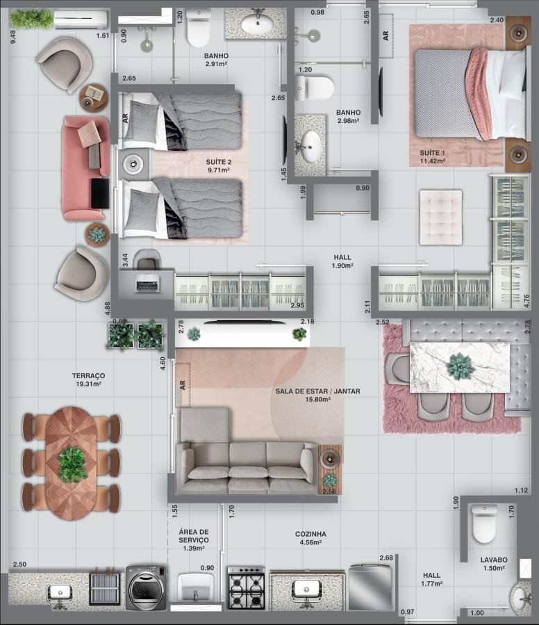 Apartamento, 2 quartos, 74 m² - Foto 36